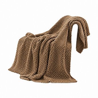 Chunky Chenille Knit Blanket Soft Plush Textured All Season