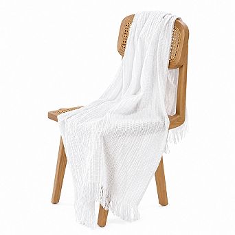 Cotton Waffle Weave Blanket Pre Washed All Season Lightweight Soft Cozy