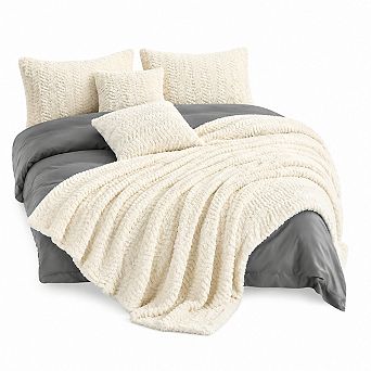 Double Sided Faux Microfiber Throw Blanket Soft All Season Cozy