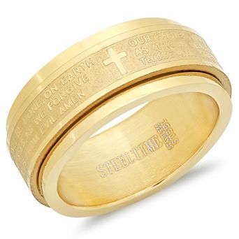Jacob Michaels Men's Stainless Steel The Lord's Prayer Spinner Ring
