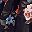 Black Red Floral