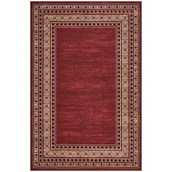 Festive Bordered Area Rug Machine Washable Wear Resistant for Living Room Bedroom