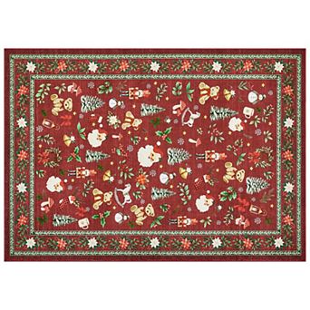 Vintage Santa Nutcracker Scatter Rug Machine Washable Non-Slip Living Room Bedroom