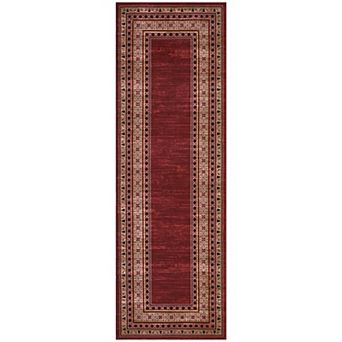 Bordered Washable Non-Slip Christmas Rug, Rustic Holiday Decor Floor Mat for Living Room
