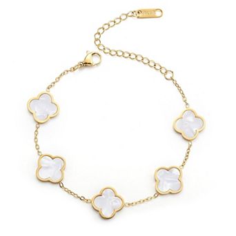 Womens Clover Charm Bracelet