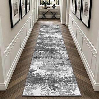 Washable Non Slip Low Pile Stain Resistant Hallway Runner Rug