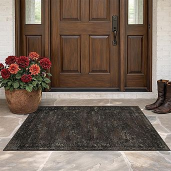Washable Non Slip Low Pile Runner Rug For High Traffic Entryway Kitchen Laundry Room