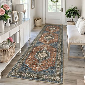 Washable Low Pile Runner Rug Non Slip Soft Durable Pet Kid Friendly Machine Washable