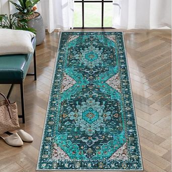 Soft Low Pile Washable Anti Slip Vintage Home Decor Rug