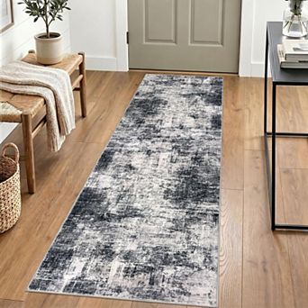 Washable Non Slip Modern Abstract Runner Rug for Hallways Kitchen Entryway Bedroom