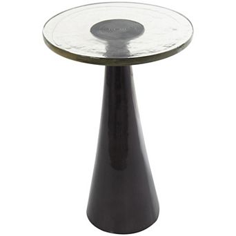 Stella & Eve Aluminum Cone Accent Table with Textured Glass Top