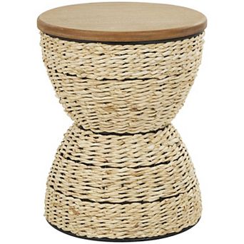 Stella & Eve Handmade Woven Rattan Accent Table