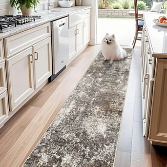Soft Non Slip Washable Low Pile Indoor Runner Rug For Hallway Entryway Kitchen