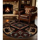 Washable Rustic Cabin Rug Pet Friendly Non Slip Low Pile Country Style