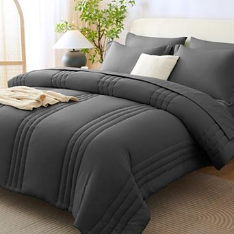 King 7 pc Bed In A Bag Down Alternative Microfiber Bedding Set