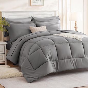 California King 7 pc All Season Luxury Bed In A Bag Bedding Set Ultra Soft Microfiber
