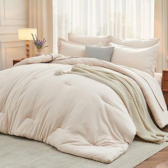 California King 7 pc Bed In A Bag Set Soft Brushed Microfiber All Season Bedding