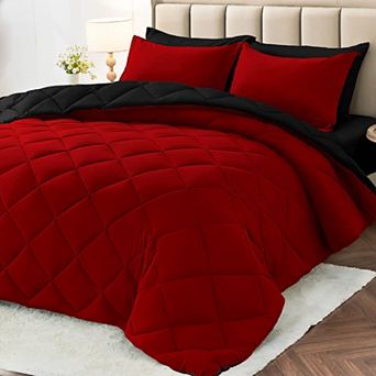 Oversized Queen 7 pc Bed In A Bag Reversible All Season Ultra Soft Breathable Bedding Set