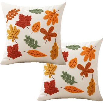2 pc Outdoor Throw Pillow Covers ,Thanksgiving Autumn Decor, for Couch Porch Living Room Bed Sofa