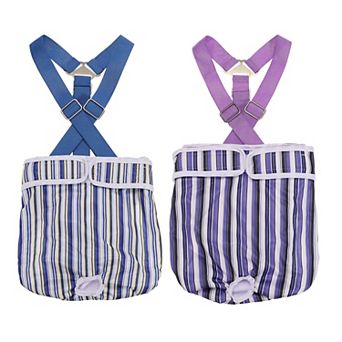 2 pc Washable Female Dog Diapers with Suspenders, Reusable Absorbent & Leakproof
