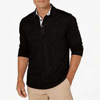 Men's Long Sleeve Polo Shirt Collared Moisture Wicking Casual Top