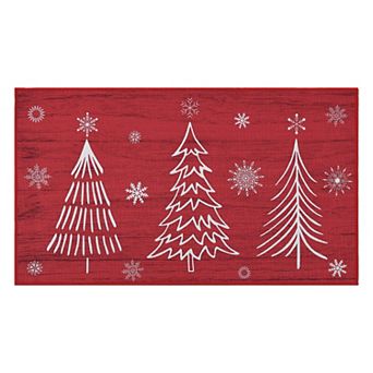 Water Washable Christmas Tree Kitchen Mat Non-Slip Doorway Carpet
