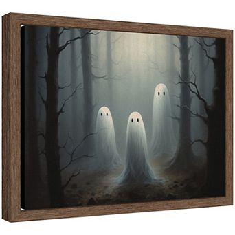 Three Cute Ghosts Halloween by The Creative Bunch Studio Framed Canvas Wall Art Print