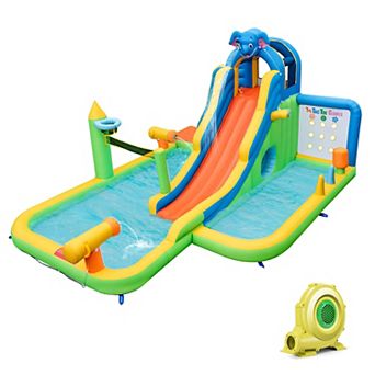 Costway Inflatable Water Slide Giant Splash Pool for Kids Backyard Fun with 950W Blower