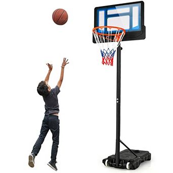 Costway Kids Basketball Hoop Portable Backboard System with Adjustable Height Ball Storage