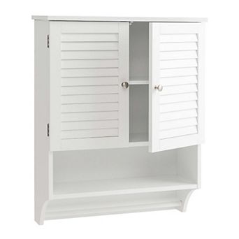 Costway Bathroom Wall Mounted Medicine Cabinet with Louvered Doors & Towel Bar