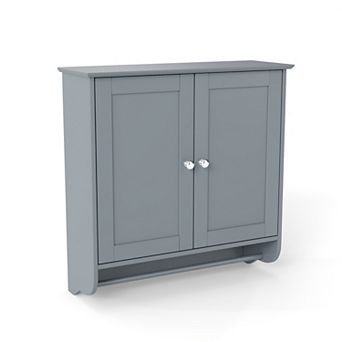 Costway Wall Mounted Bathroom Medicine Cabinet Storage Cupboard with Towel Bar