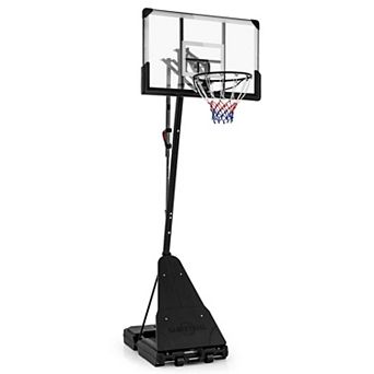 Costway 4.9-10 FT Basketball Hoop System with 44 Inch Shatterproof Backboard with Wheels