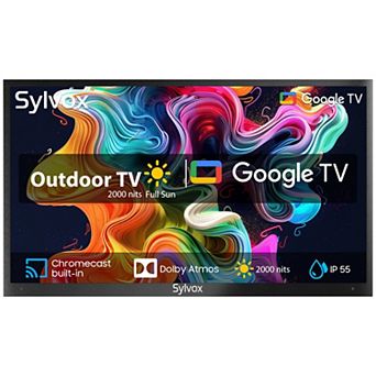 Sylvox 4k Smart Outdoor Tv Google Tv System 2000 Nits Ip55 Waterproof Full Sun Pool Pro 2.0