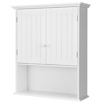 Costway Wall Mount Bathroom Cabinet Storage Organizer Medicine Cabinet w/ 2-Doors