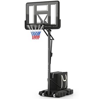 Costway 44'' Portable Adjustable Basketball Goal Hoop Stand System with Secure Bag Outdoor