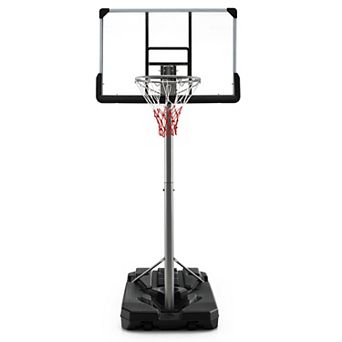 Costway 64''-79'' Height Adjustable Poolside Basketball Hoop Goal System with44'' Backboard