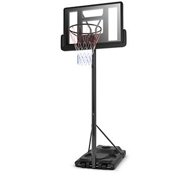 Costway Height Adjustable Portable Basketball Hoop System Shatterproof Backboard Wheels 2 Nets