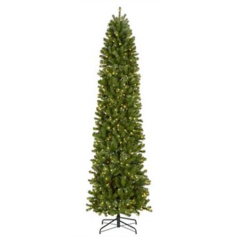 9 ft Downswept Douglas Fir Pencil Tree with Dual Color LEDs