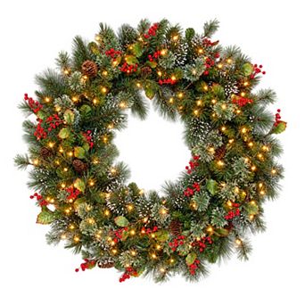 30 in Wintry Pine® Wreath with Clear Lights