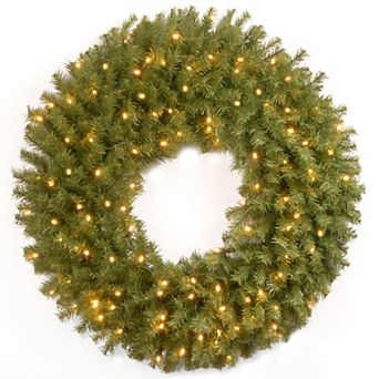 National Tree Company 30" Norwood Fir Wreath with 100 Warm White BatteryOperated LED Lights