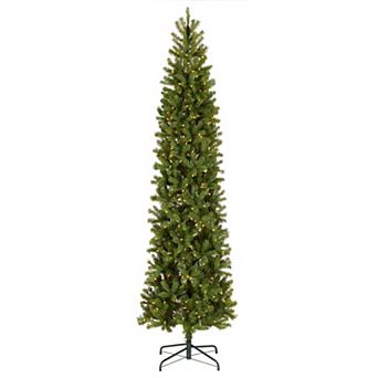9 ft Downswept Douglas Fir Pencil Tree with 500 Clear Lights
