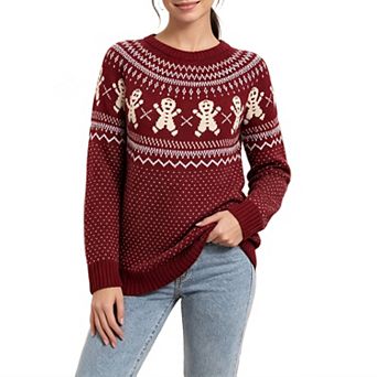 GloryStar Christmas Sweaters for Women Long Sleeve Soft Knit Oversized Pullover Casual Fall Outfits
