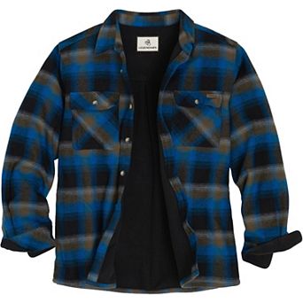 Mens Legendary Whitetails Buck Camp Flannel Fleece Lined Button Up Shirt Jacket