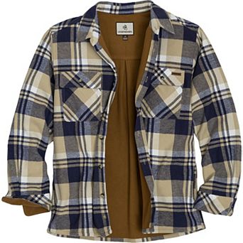 Mens Legendary Whitetails Buck Camp Flannel Fleece Lined Button Up Shirt Jacket