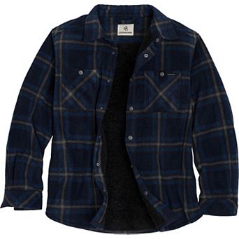 Men's Legendary Whitetails Navigator Fleece Bonded Berber Snap Up Long Sleeve Shirt Jacket