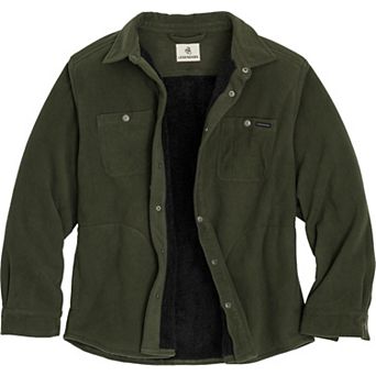 Men's Legendary Whitetails Navigator Fleece Bonded Berber Snap Up Long Sleeve Shirt Jacket
