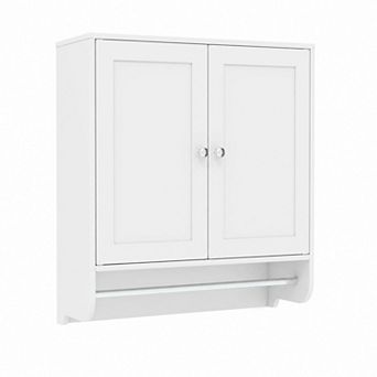 Costway Wall Mounted Bathroom Cabinet with 2 Doors & Towel Bar
