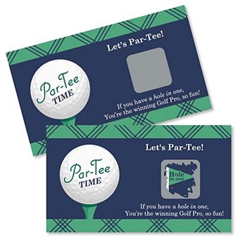 Big Dot Of Happiness Par-tee Time Golf Birthday Retirement Party Game Scratch Off Cards 22 ct