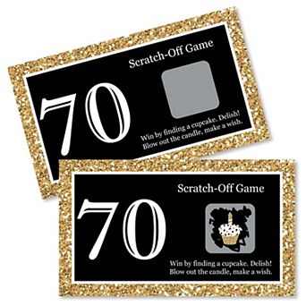 Big Dot Of Happiness Adult 70th Birthday Gold - Birthday Party Game Scratch Off Cards - 22 ct