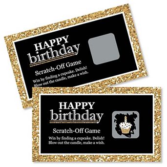 Big Dot Of Happiness Adult Happy Birthday Gold - Birthday Party Game Scratch Off Cards 22 ct